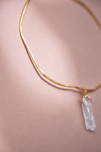 Chocker Dorado Popurri Cuarzo Cristal Largo