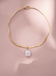 Chocker Dorado Popurrí Cuarzo Cristal Cuadrado