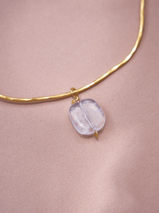 Chocker Dorado Popurrí Cuarzo Cristal Cuadrado