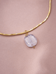 Chocker Dorado Popurrí Cuarzo Cristal Cuadrado