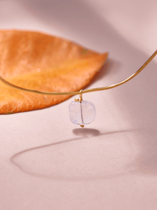 Chocker Dorado Popurrí Cuarzo Cristal Cuadrado