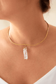 Chocker Dorado Popurri Cuarzo Cristal Largo