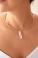 Chocker Dorado Popurri Cuarzo Cristal Largo