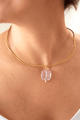 Chocker Dorado Popurrí Cuarzo Cristal Cuadrado