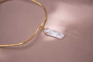 Chocker Dorado Popurri Cuarzo Cristal Largo