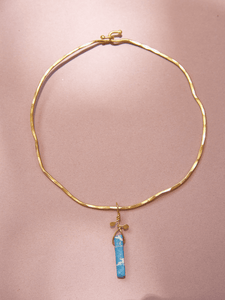 Chocker Dorado Popurri Lapislázuli Rectangular