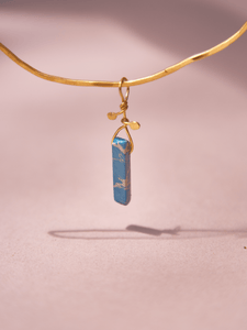 Chocker Dorado Popurri Lapislázuli Rectangular