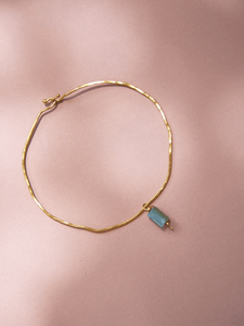 Chocker Dorado Popurri Ágata Verde Rectangular