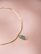 Chocker Dorado Popurri Ágata Verde Rectangular