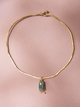 Chocker Dorado Popurri Ágata Verde Rectangular
