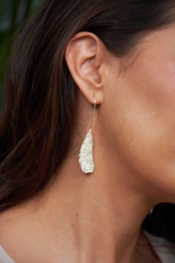 ARETES ALITAS DE BARRANQUERO LARGOS PLATA LEY 950