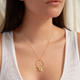 Collar Dije Racimo Hojitas Circulo Dorado
