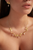 Collar Multi Racimo Hojitas Perla Dorado