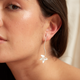 Aretes Palito Racimo Hojitas Plata Ley 950