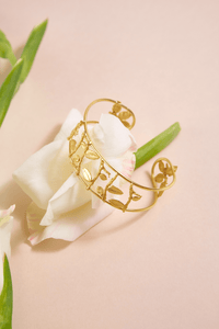 Pulsera Racimo Hojitas Dorado