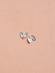 Aretes Topo Mini Doble Racimo Hoja Plata ley 950