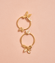 Aretes Midi Racimo Hojitas Circulo Dorado