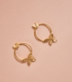 Aretes Midi Racimo Hojitas Circulo Dorado