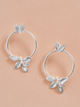 Aretes Midi Racimo Hojitas Circulo Plateados