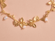 Collar Multi Racimo Hojitas Perla Dorado