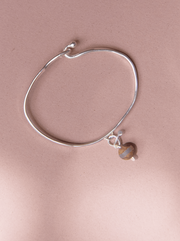 Pulsera Aro Plateada Popurrí Ágata Tierra