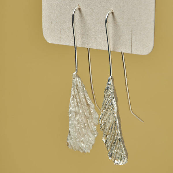 ARETES ALITAS DE BARRANQUERO LARGOS PLATA LEY 950