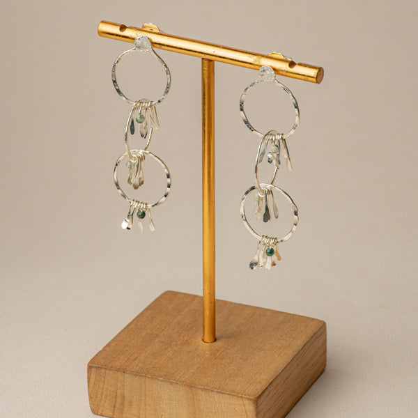 Aretes Triple Aro Chiribiquete Plateado