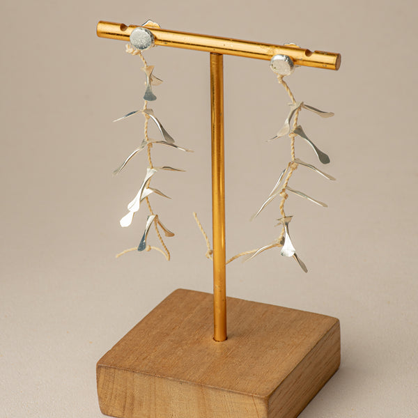 Aretes Espiga Poste del Mundo Plateado
