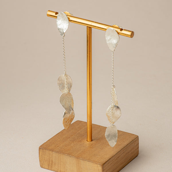 Aretes Multihojitas Plateado