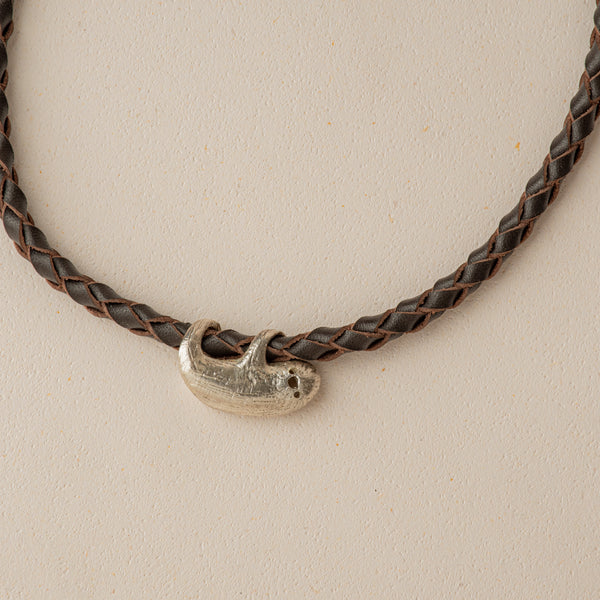Collar Oso Perezoso Plata Ley 950