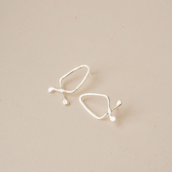 Aretes Topos Maxi Pez Plata Ley 950