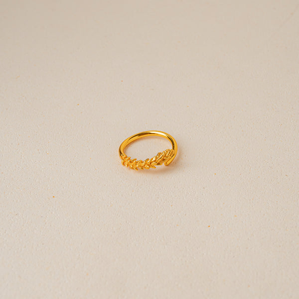 Anillo Suculenta Punticas Dorado