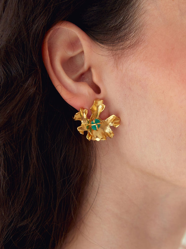 Aretes Topo Liquen Esmeralda