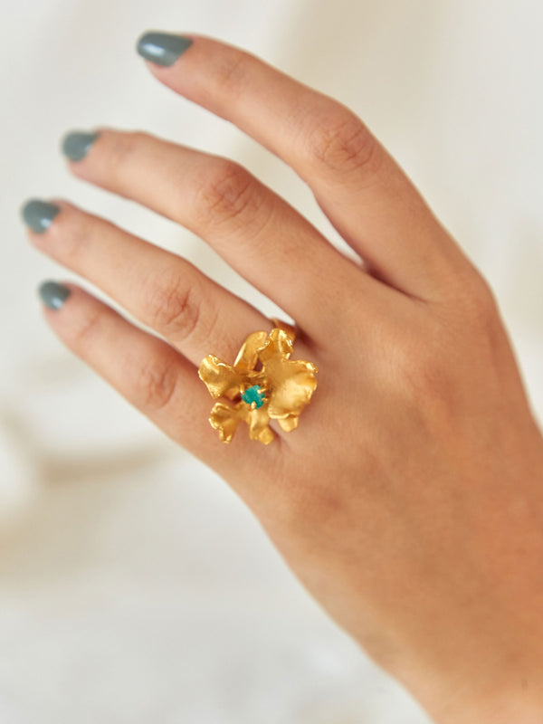 Anillo Liquen Esmeralda