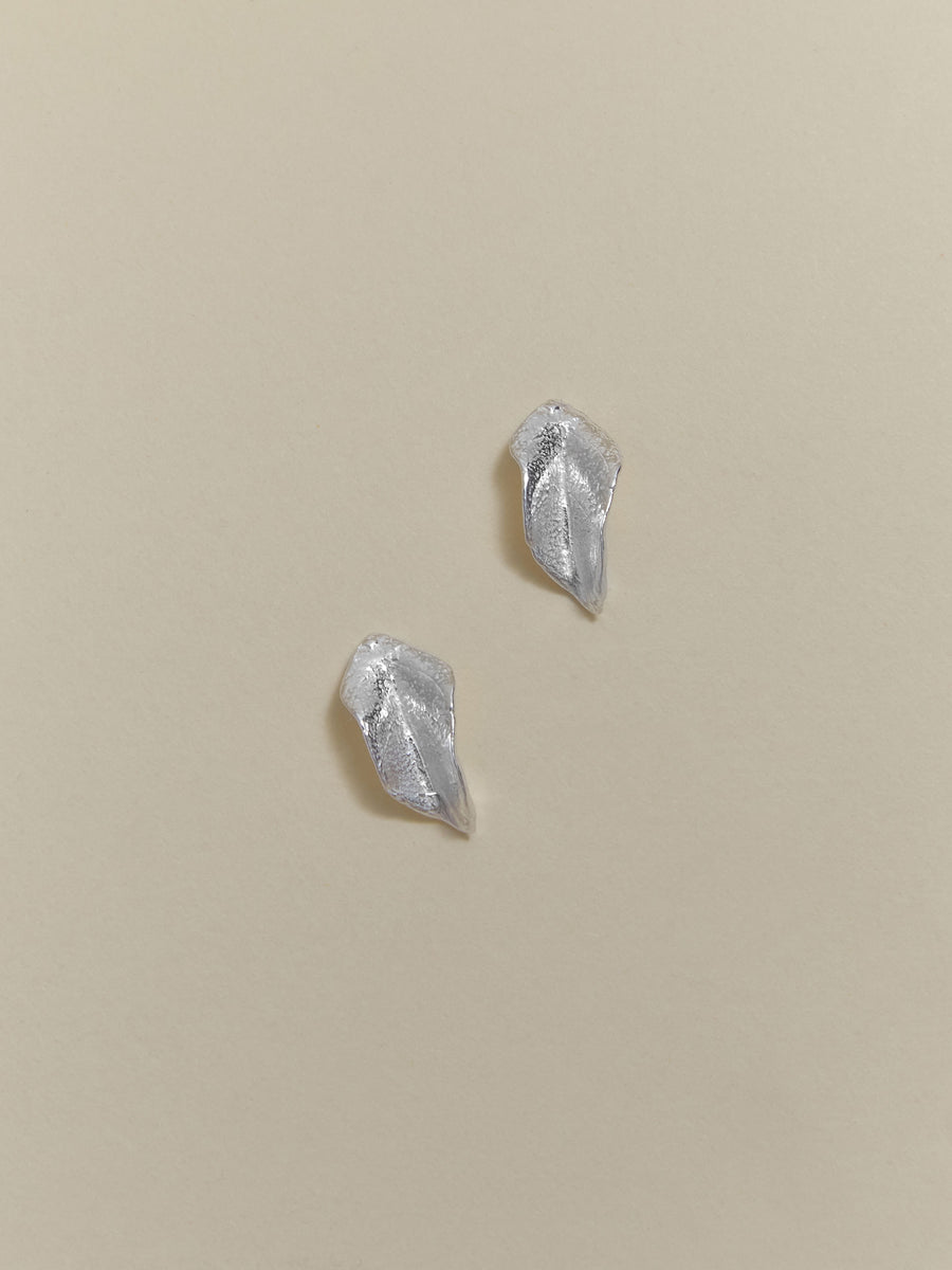 Aretes Topo Mini Hoja Denia Plata Ley 950