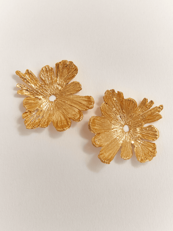 Aretes Topos grandes azulillo dorados