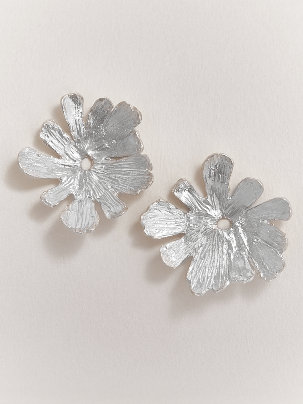 Aretes Topos grandes azulillo Plata Ley