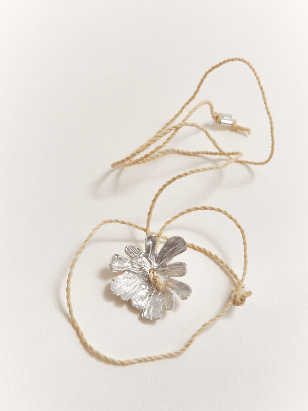 Collar Corbatin azulillo Plata Ley - Grande
