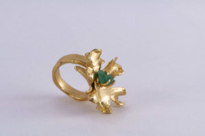 Anillo Liquen Esmeralda - Pilú Joyería. Joyas y accesorios con diseños exclusivos