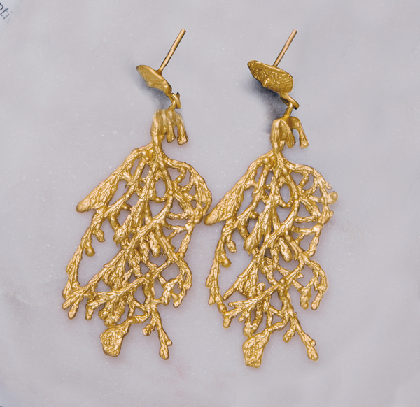 Aretes Rama Pino - Pilú Joyería. Joyas y accesorios con diseños exclusivos