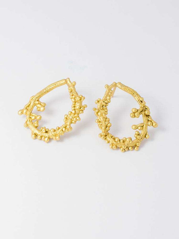 Aretes Helecho Gota - Pilú Joyería. Joyas y accesorios con diseños exclusivos