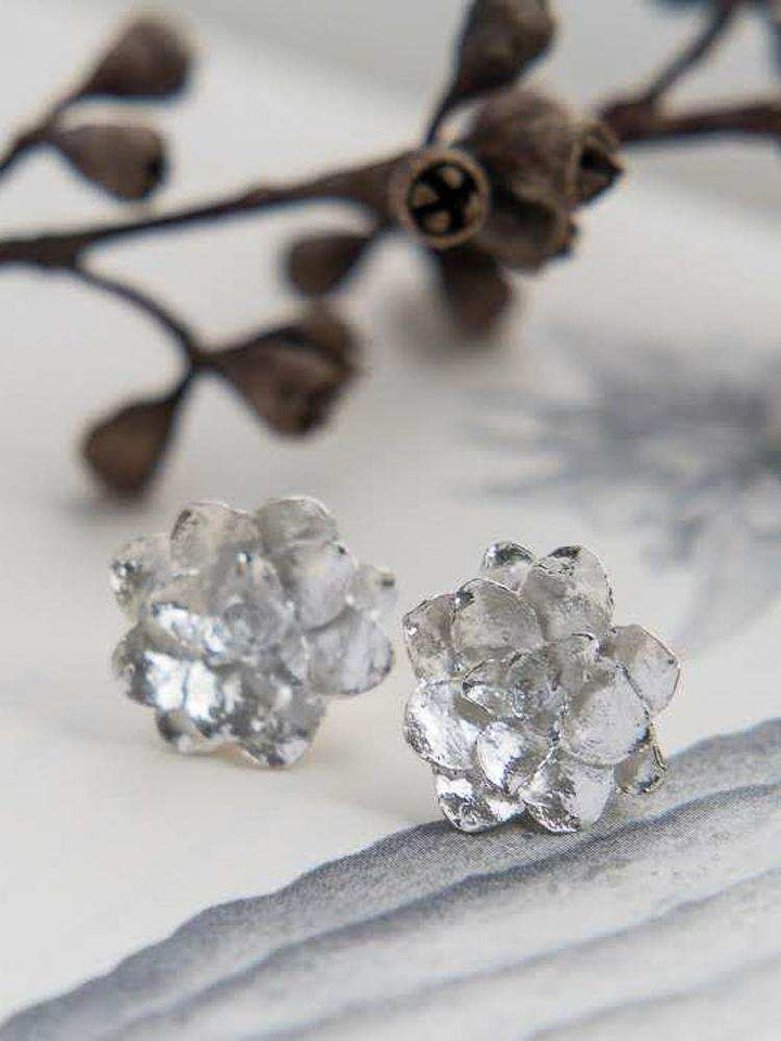 Aretes Suculenta Plata - Pilú Joyería. Joyas y accesorios con diseños exclusivos