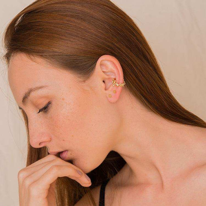 Aretes ear cuff argolla helecho - Pilú Joyería. Joyas y accesorios con diseños exclusivos