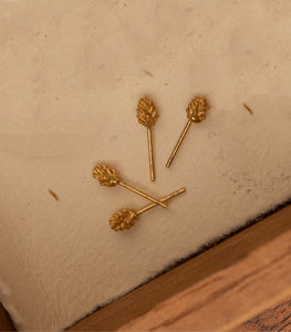 Aretes mini suculentica baño oro