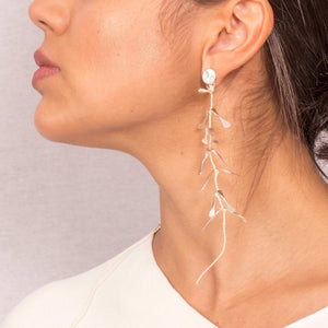 Aretes Espiga Poste del Mundo baño Plata - Pilú Joyería. Joyas y accesorios con diseños exclusivos