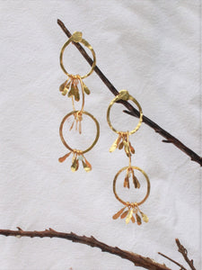Aretes triple aro Chiribiquete dorado