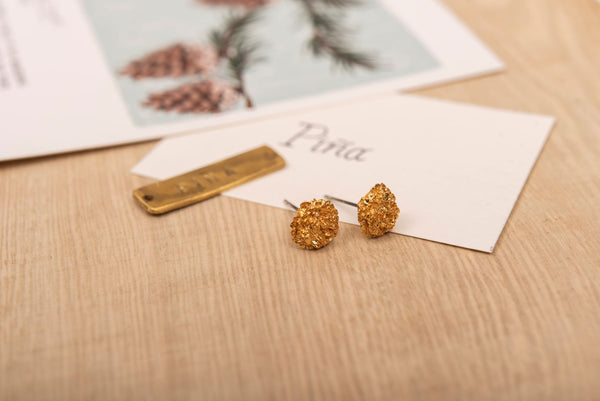 Aretes Jardín Piña Dorado