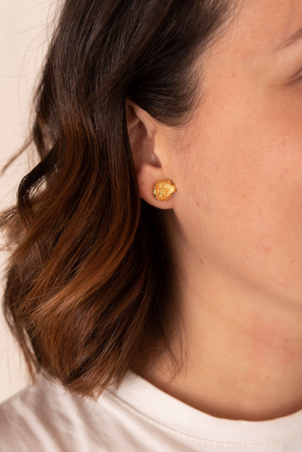 Aretes Jardín Corozo Dorado