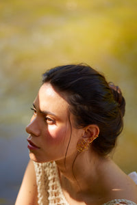 Aretes atarraya dorados (sin hilos)