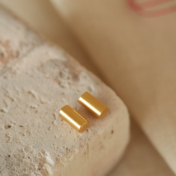 Aretes Topos Plomo Dorados
